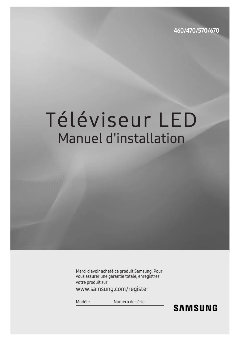 Page 1 of the manual Installation Guide Samsung HG32EE470FKXXU