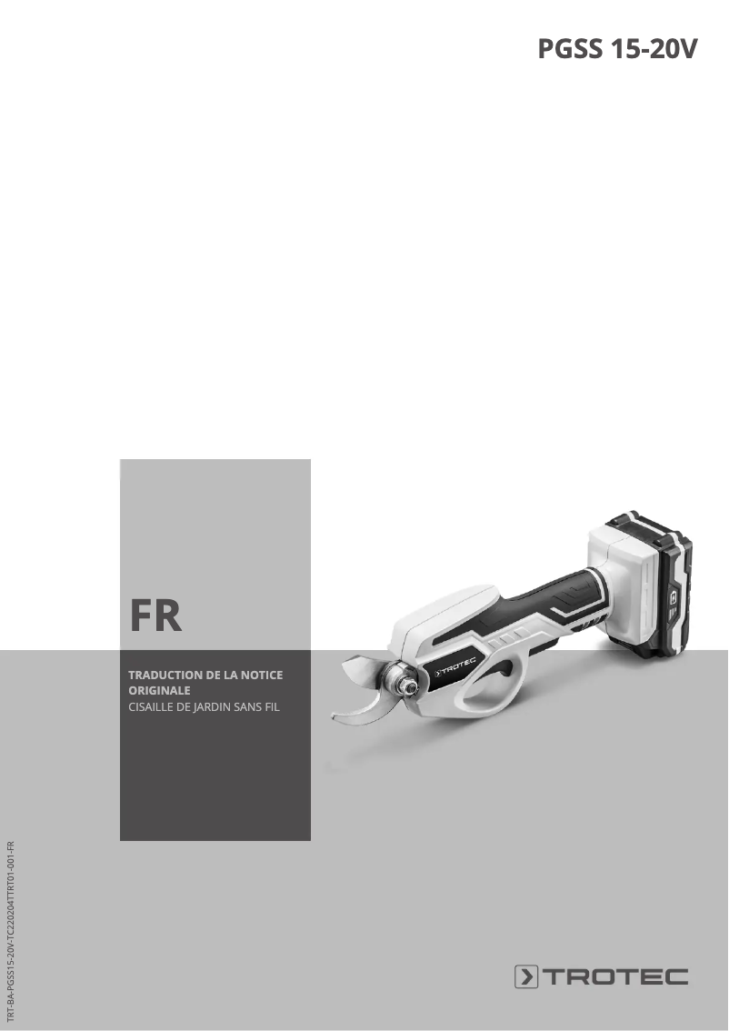 Page 1 of the manual User Manual Trotec PGSS 15-20V