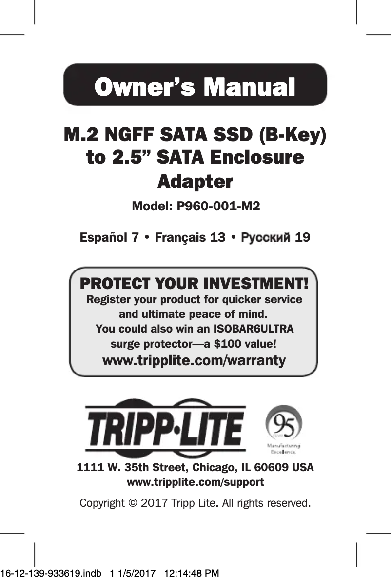 Image de la première page du manuel de l'appareil P960-001-M2