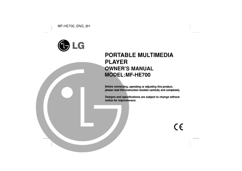 First page image of the manual for MF-HE700