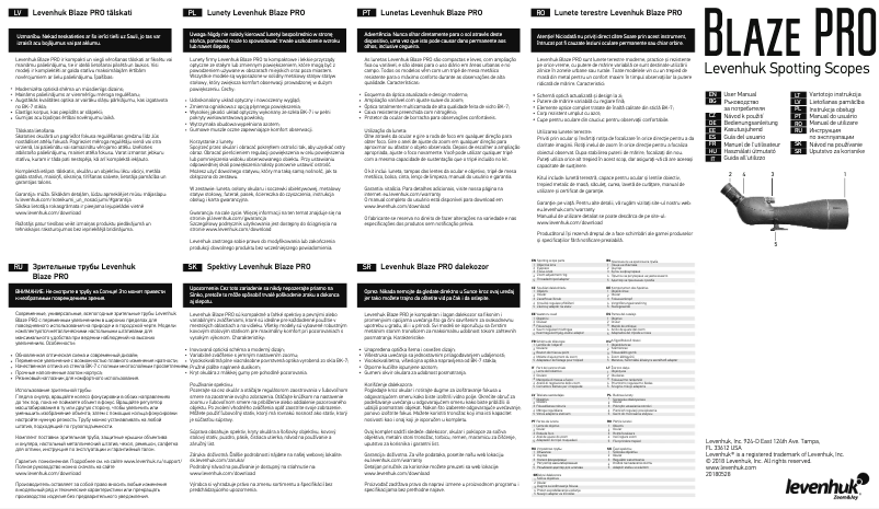 Page 1 of the manual User Manual Levenhuk Blaze PRO 100