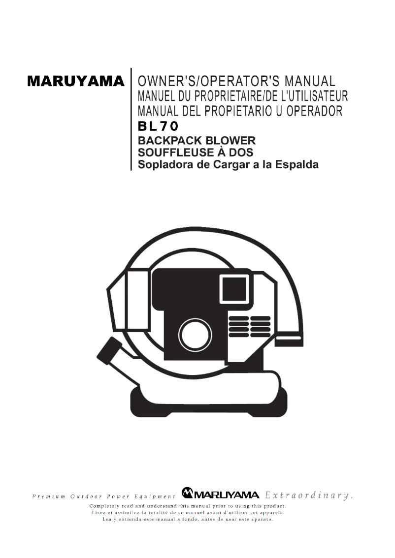 First page image of the manual for BL70