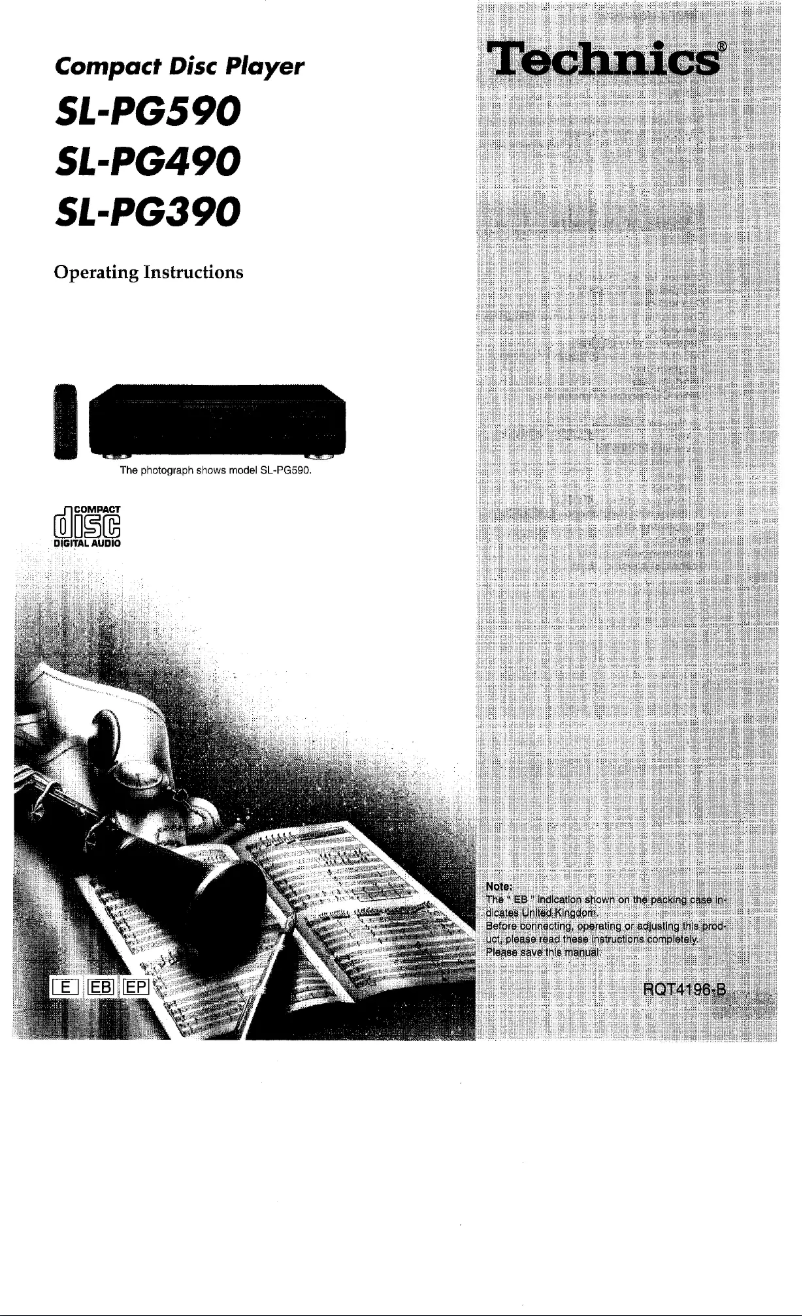 First page image of the manual for SL-PG490