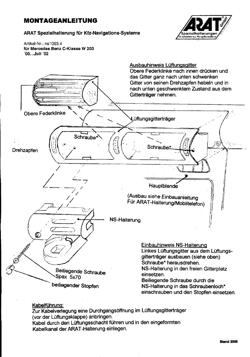 First page image of the manual for NS1003.4