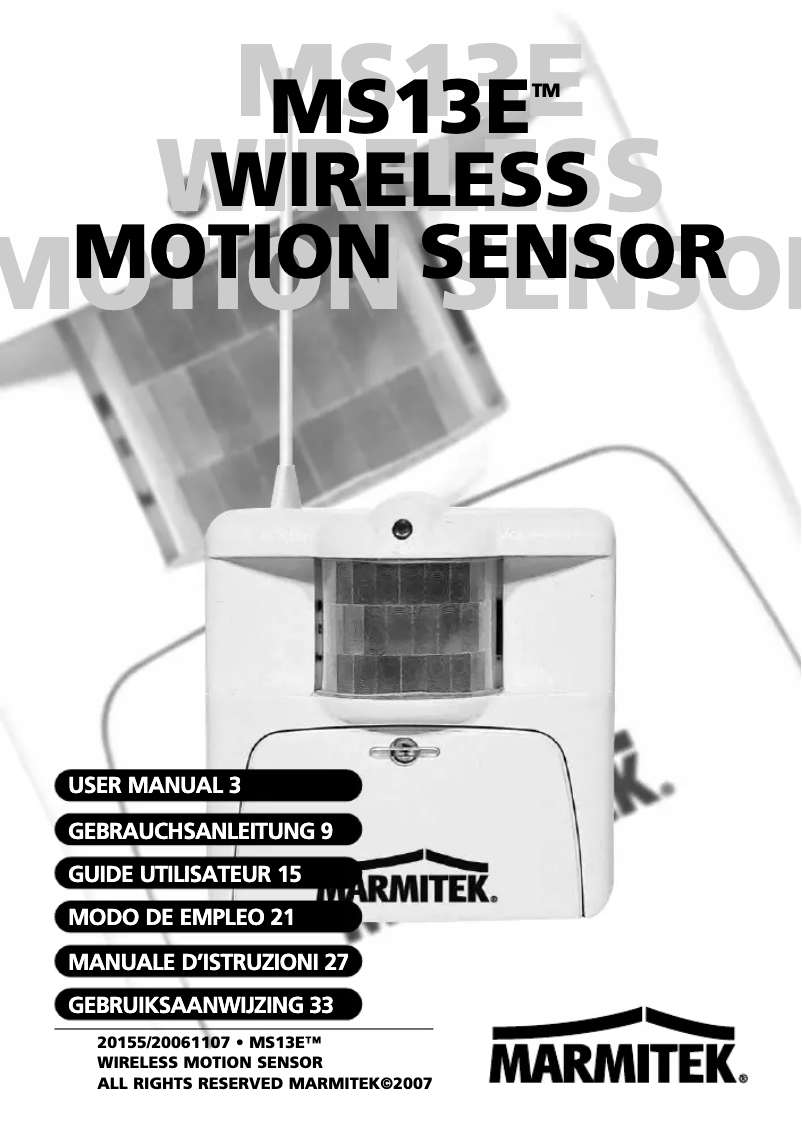 Image de la première page du manuel de l'appareil MS13