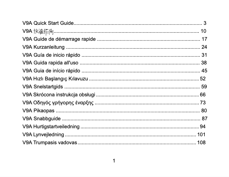 Page 1 of the manual User Manual ZTE Light V9A