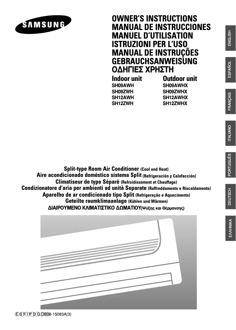 Page 1 of the manual User Manual Samsung SH12AWH