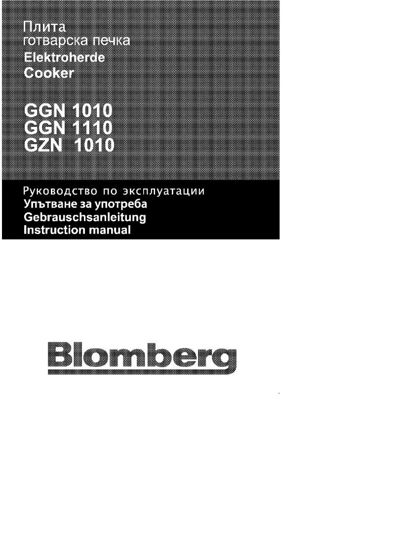 Page 1 of the manual User Manual Blomberg GZN 1010
