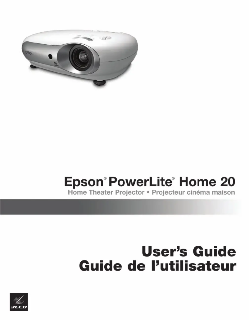 Page 1 de la notice Manuel utilisateur Epson PowerLite Home 20