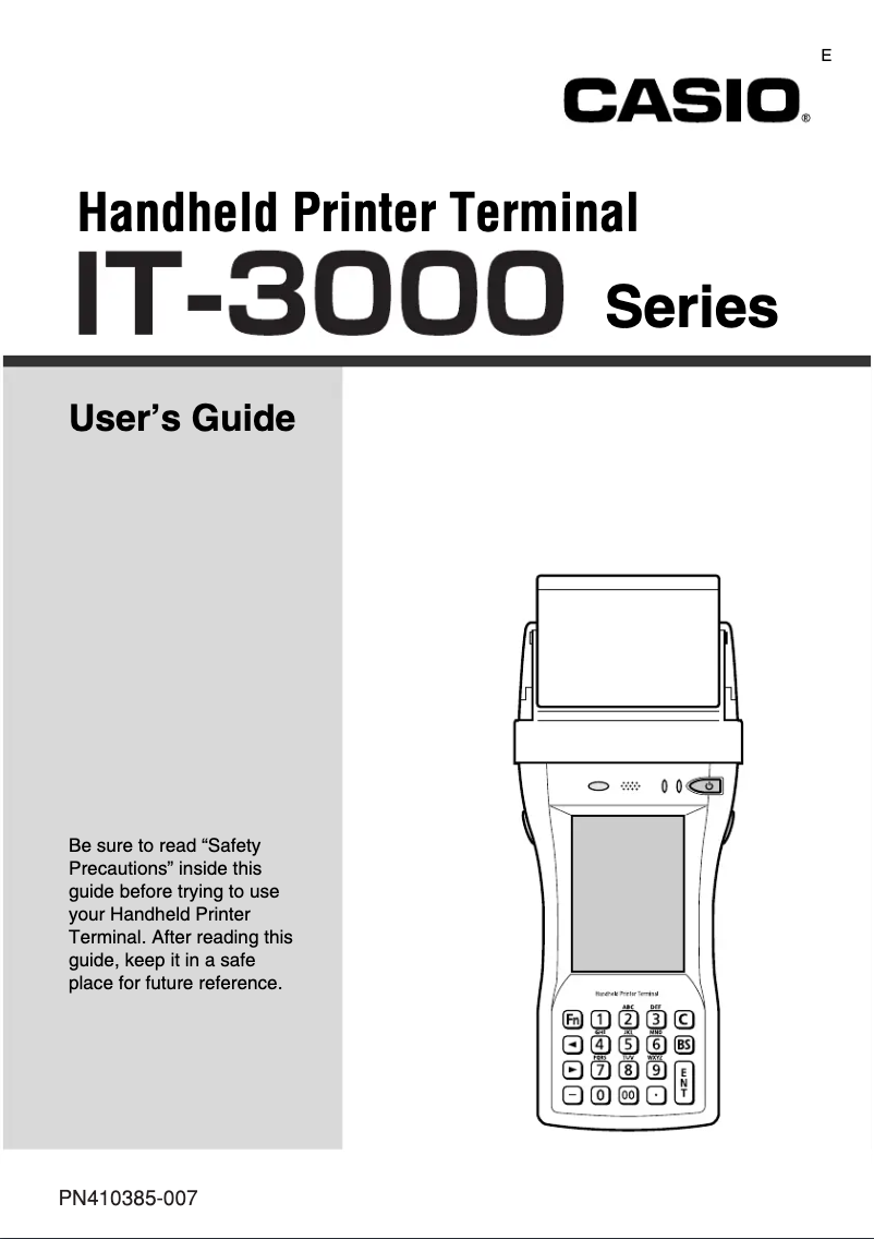Page 1 of the manual User Manual Casio IT-3000