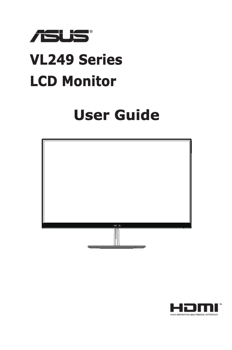 First page image of the manual for VL249HE