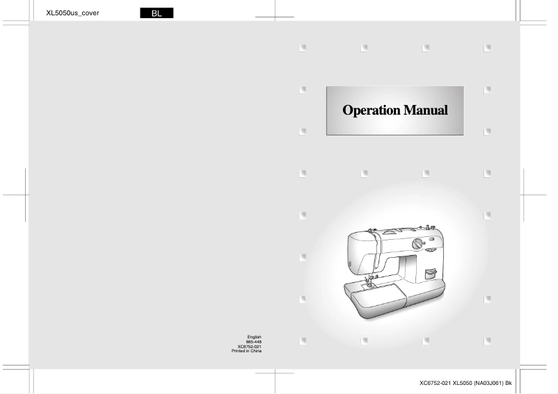 First page image of the manual for XL5050NTC