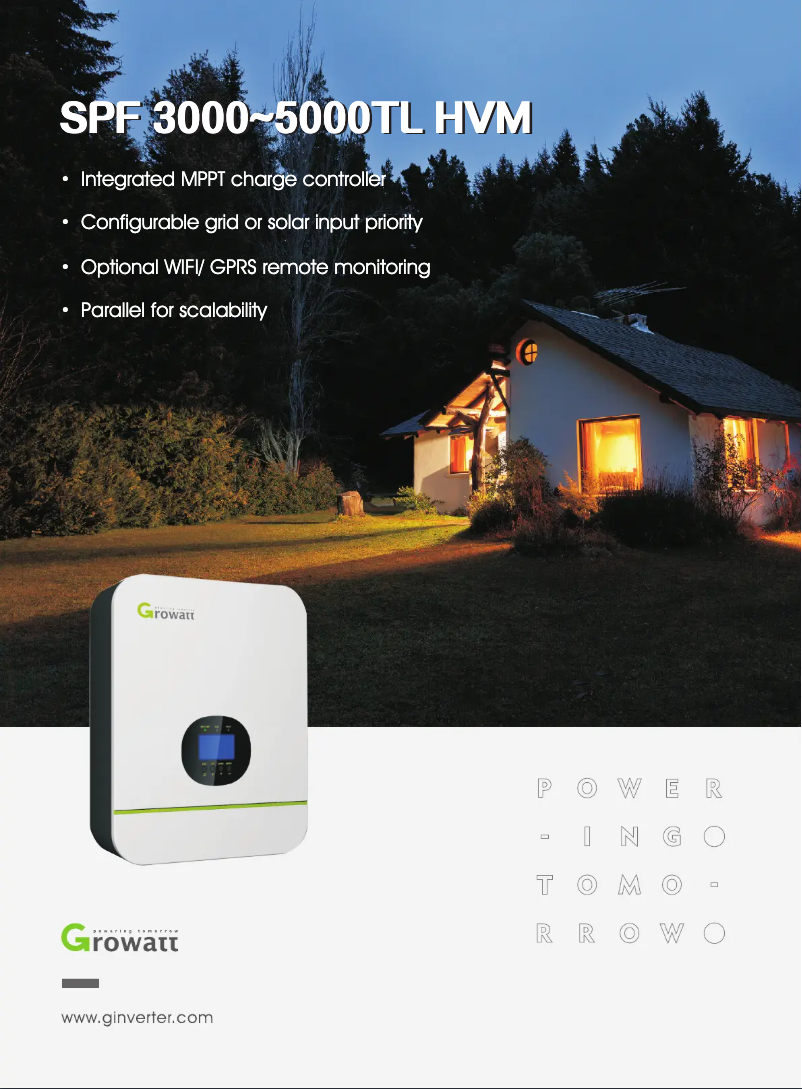 Image de la première page du manuel de l'appareil 5KVA Off-Grid Solar