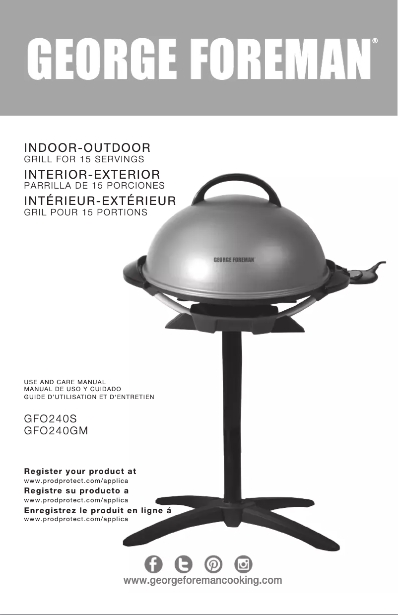 First page image of the manual for GFO240S