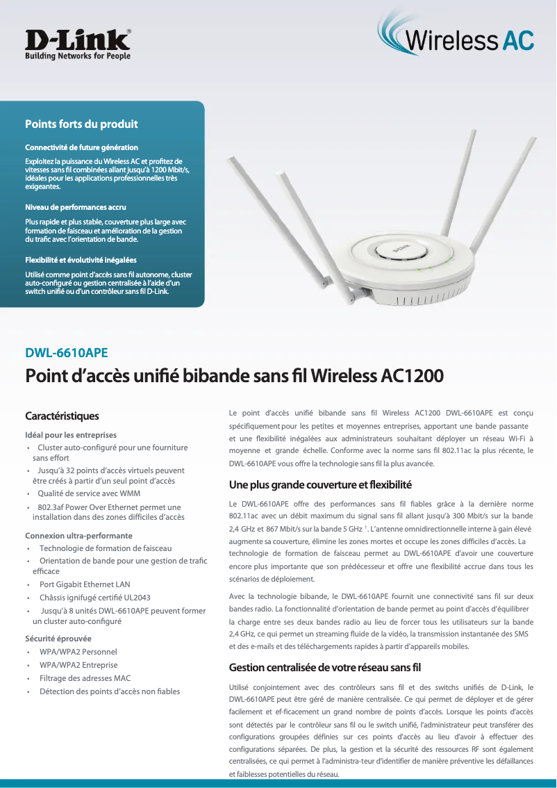 First page image of the manual for DWL-6610APE