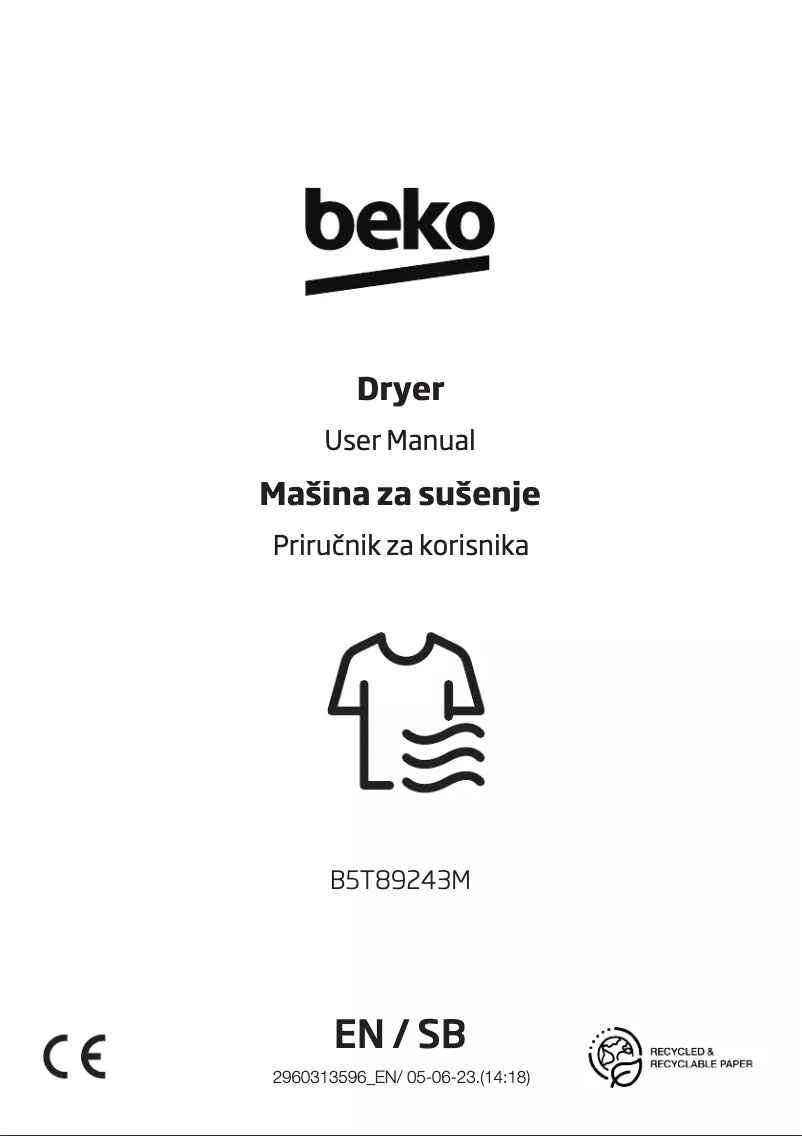 First page image of the manual for B5T89243M