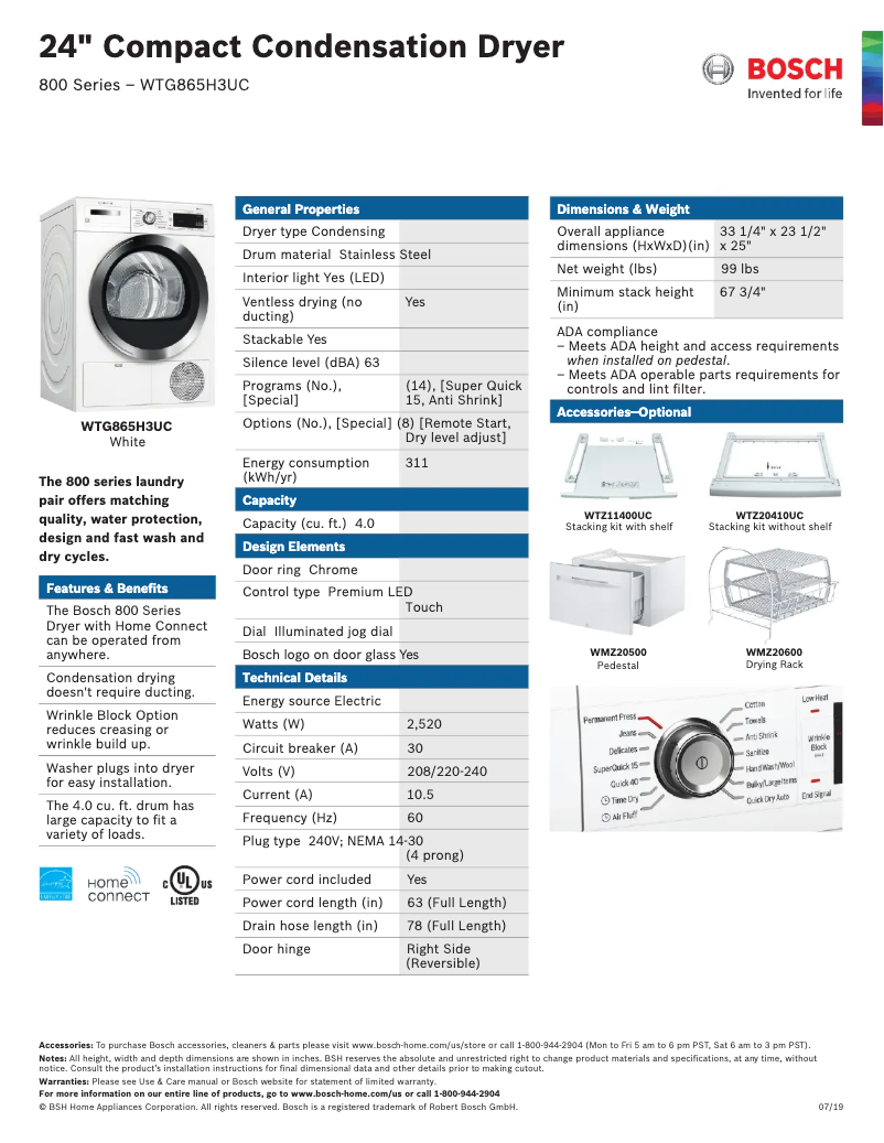 First page image of the manual for WTG865H3UC