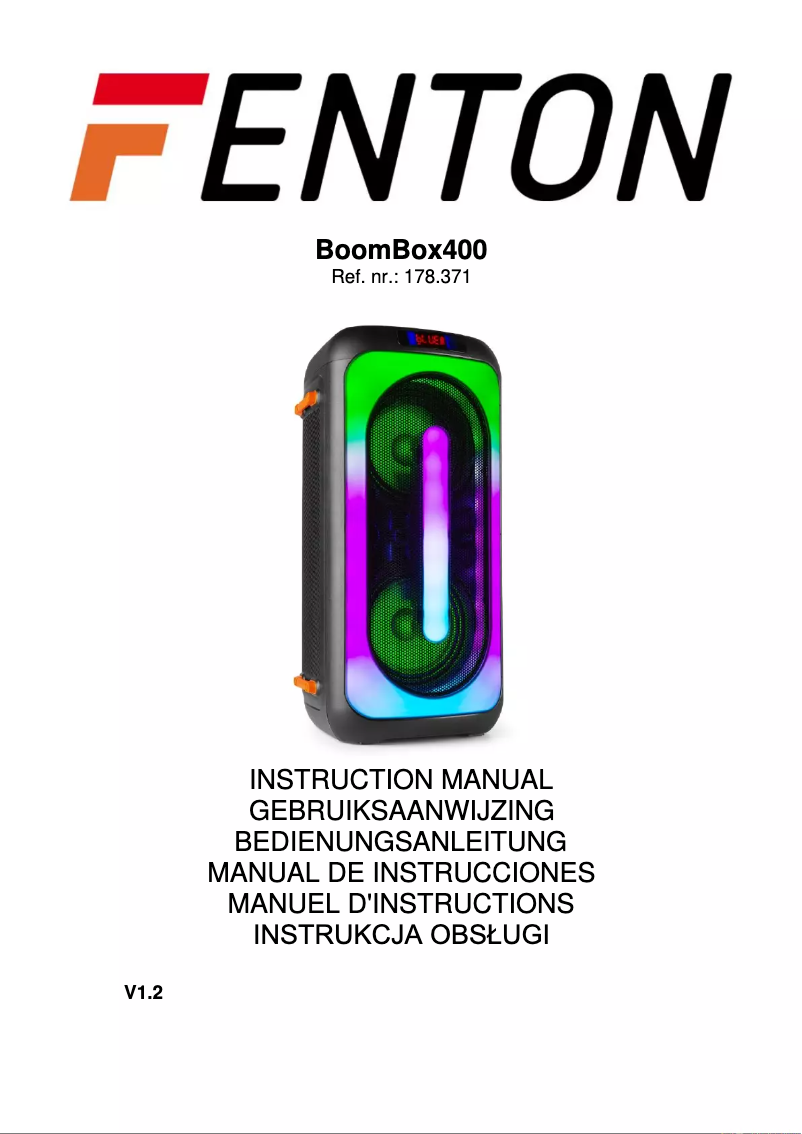 First page image of the manual for BoomBox400