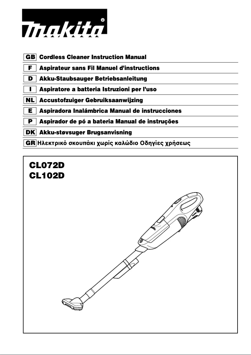 First page image of the manual for CL102D