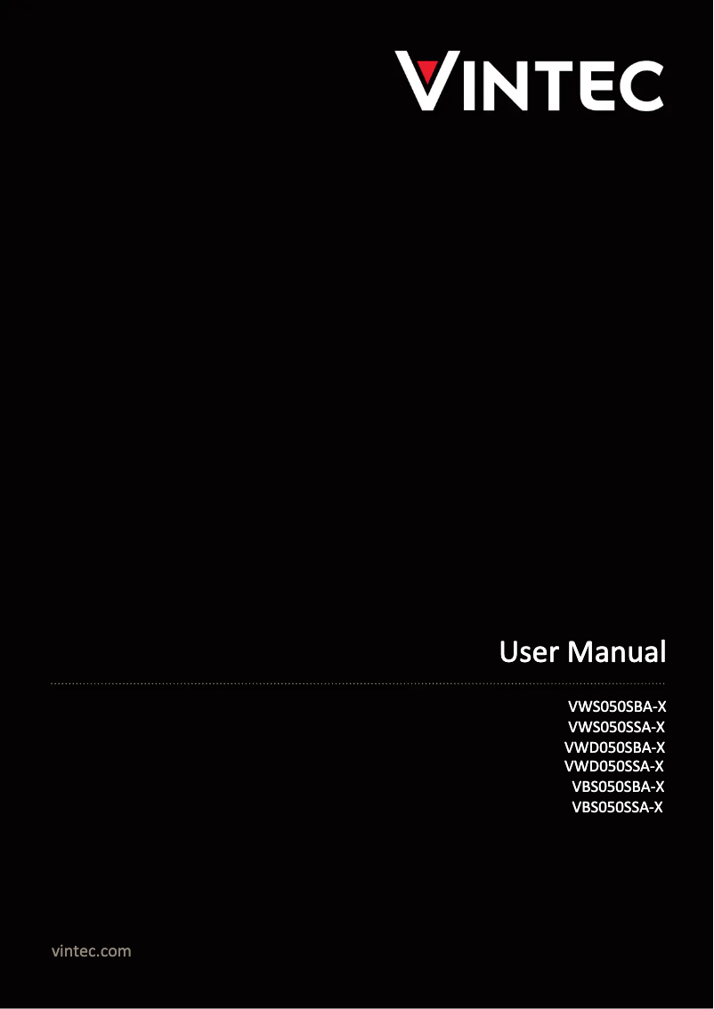 Page 1 of the manual User Manual Vintec VWS050SBB
