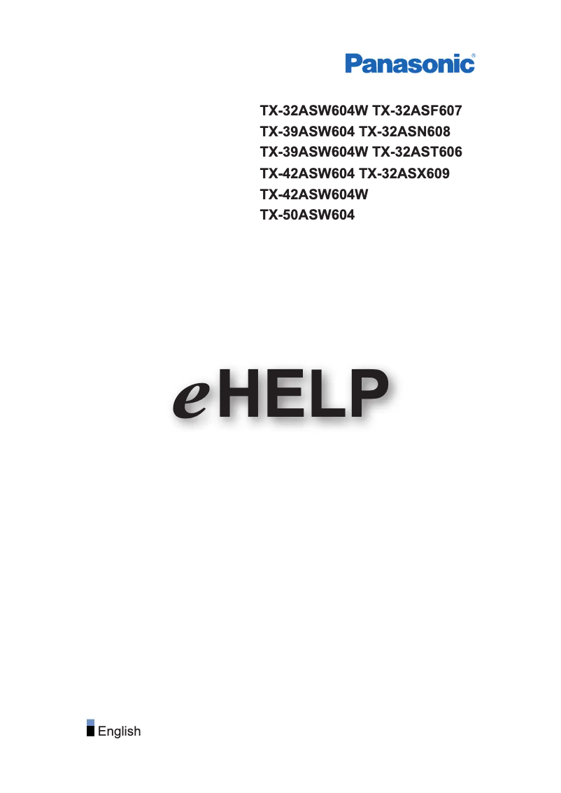 Page 1 of the manual User Manual Panasonic TX-32ASF608