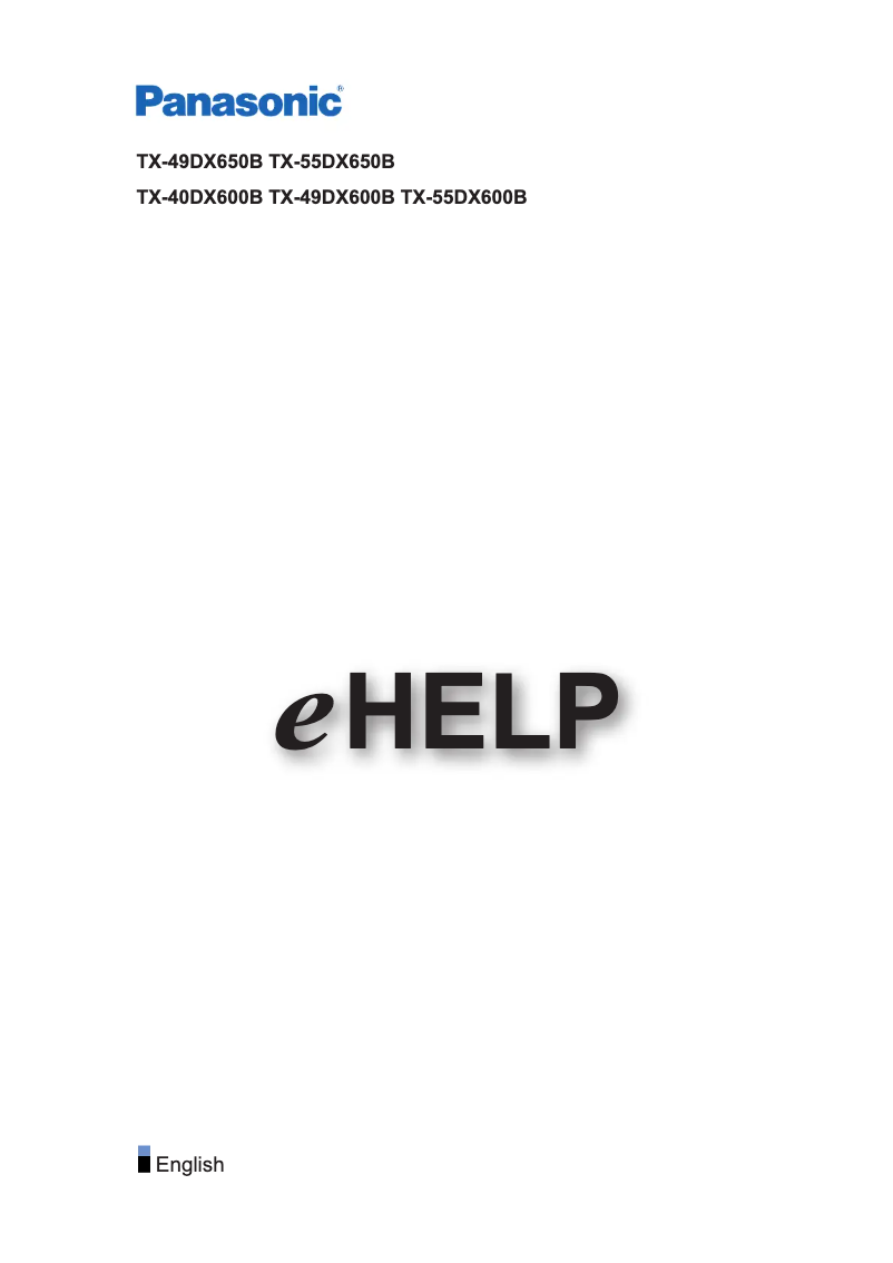 Page 1 of the manual User Manual Panasonic TX-40DX600B