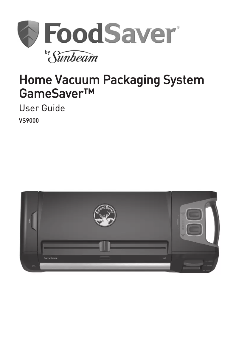 Page 1 of the manual User Manual FoodSaver VS9000