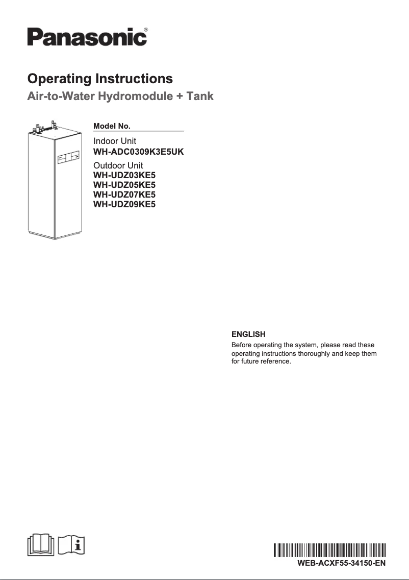 Page 1 of the manual User Manual Panasonic WH-UDZ03KE5
