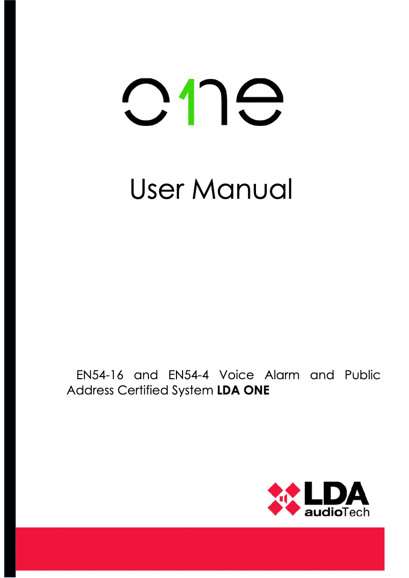 First page image of the manual for ONE-500