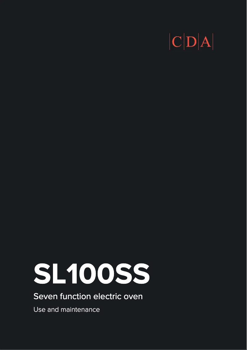 Page 1 of the manual User Manual CDA SL100SS