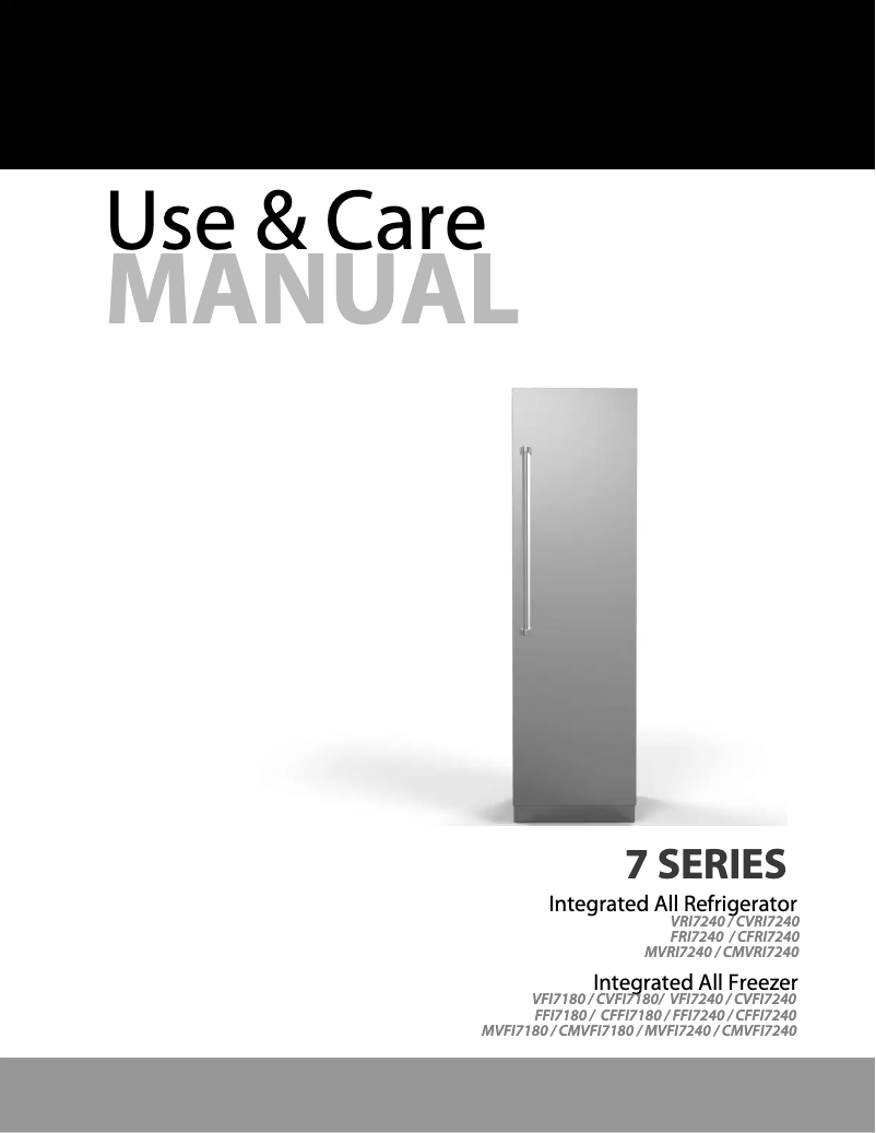 Page 1 of the manual Use and Maintenance Manual Viking VFI7180WRGG