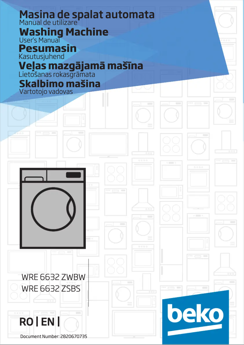 Page 1 of the manual User Manual Beko WRE 6632 ZWBW