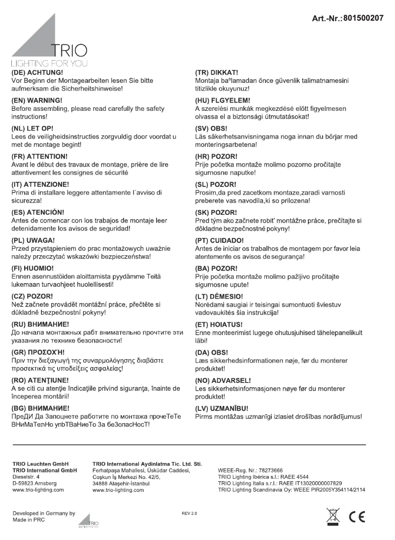 First page image of the manual for Ginelli 801500207