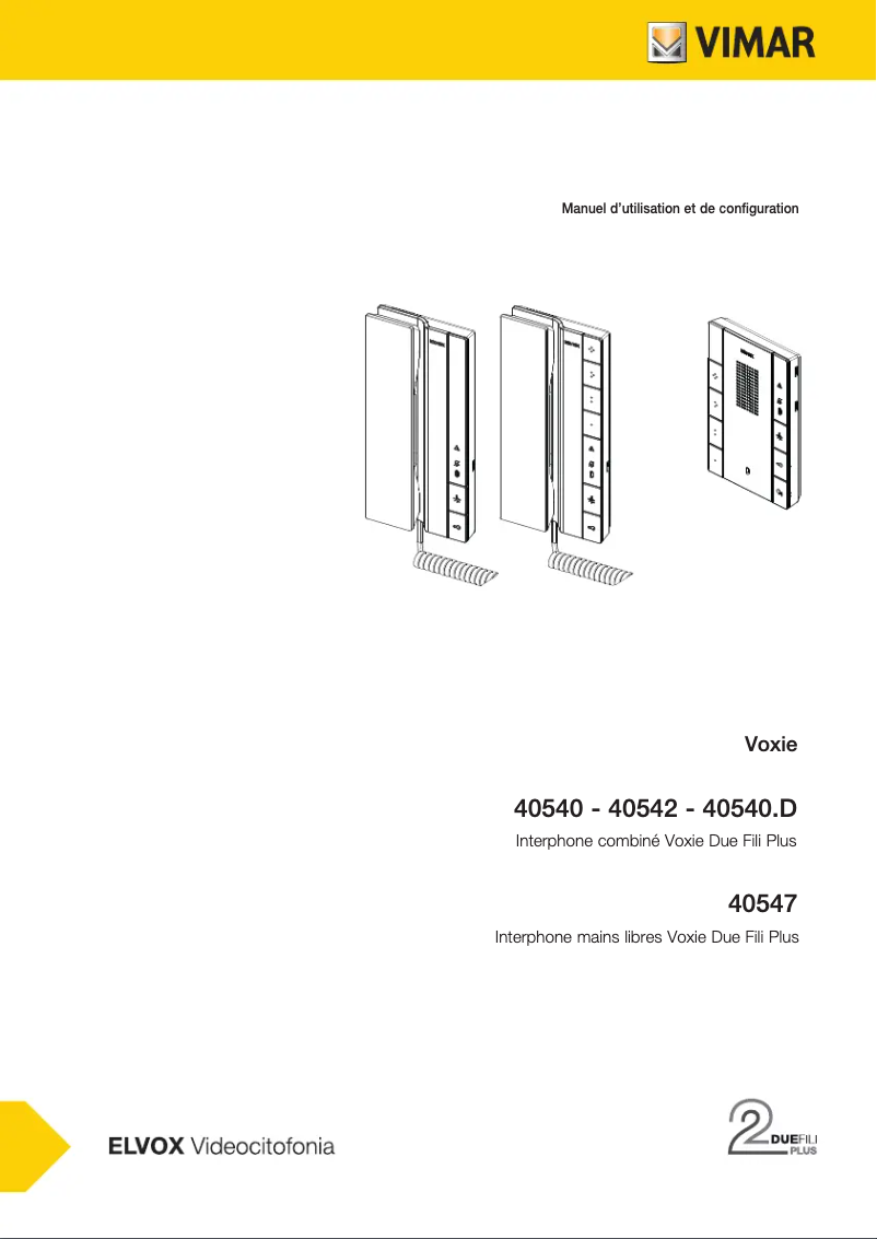 Page 1 of the manual User Manual Vimar ELVOX K40542.E