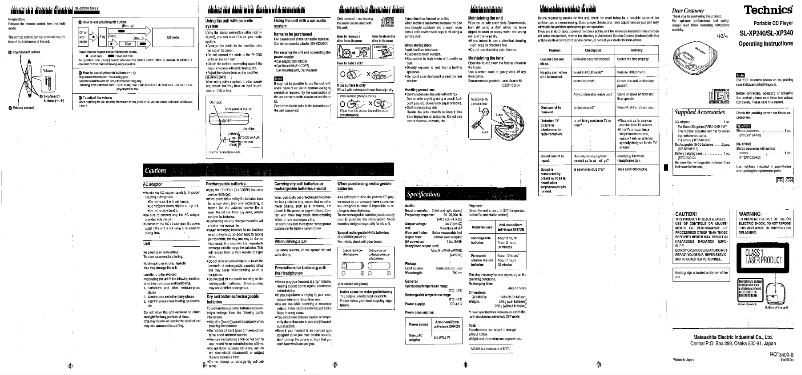 First page image of the manual for SL-XP340