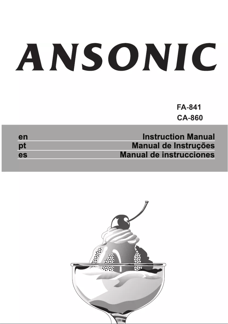 Page 1 of the manual User Manual Ansonic FA 841