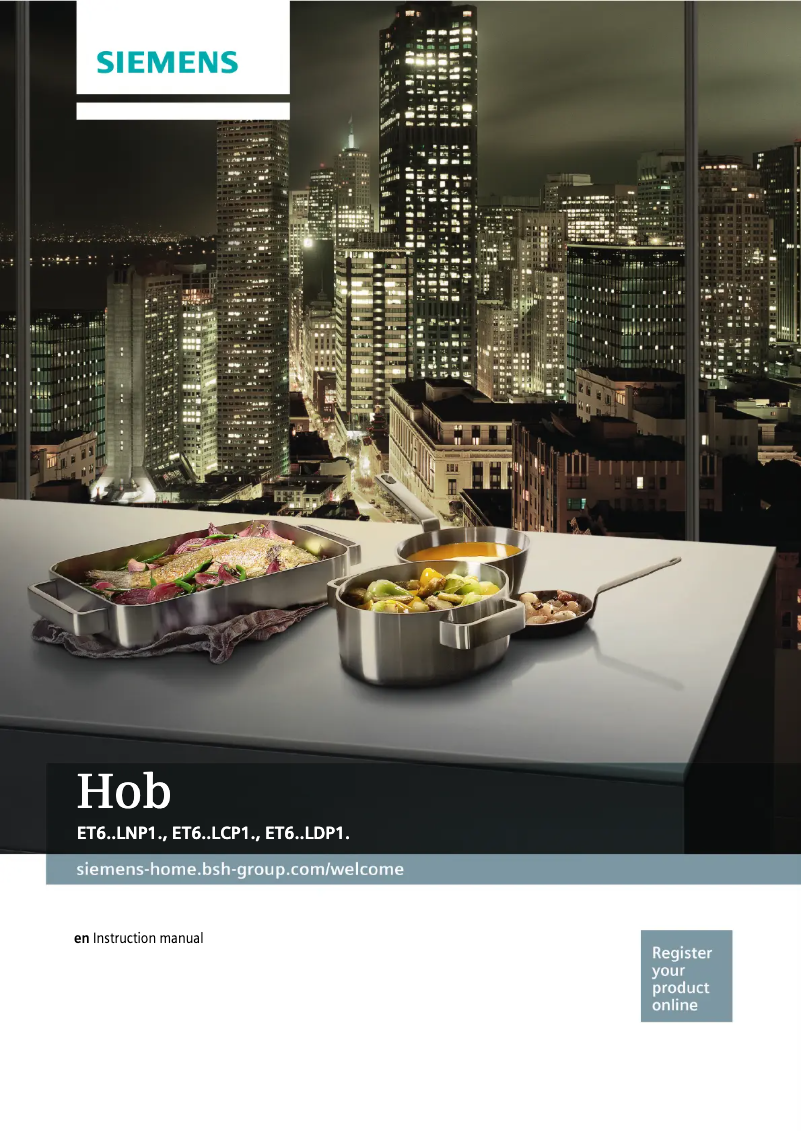 First page image of the manual for ET675LNP1D