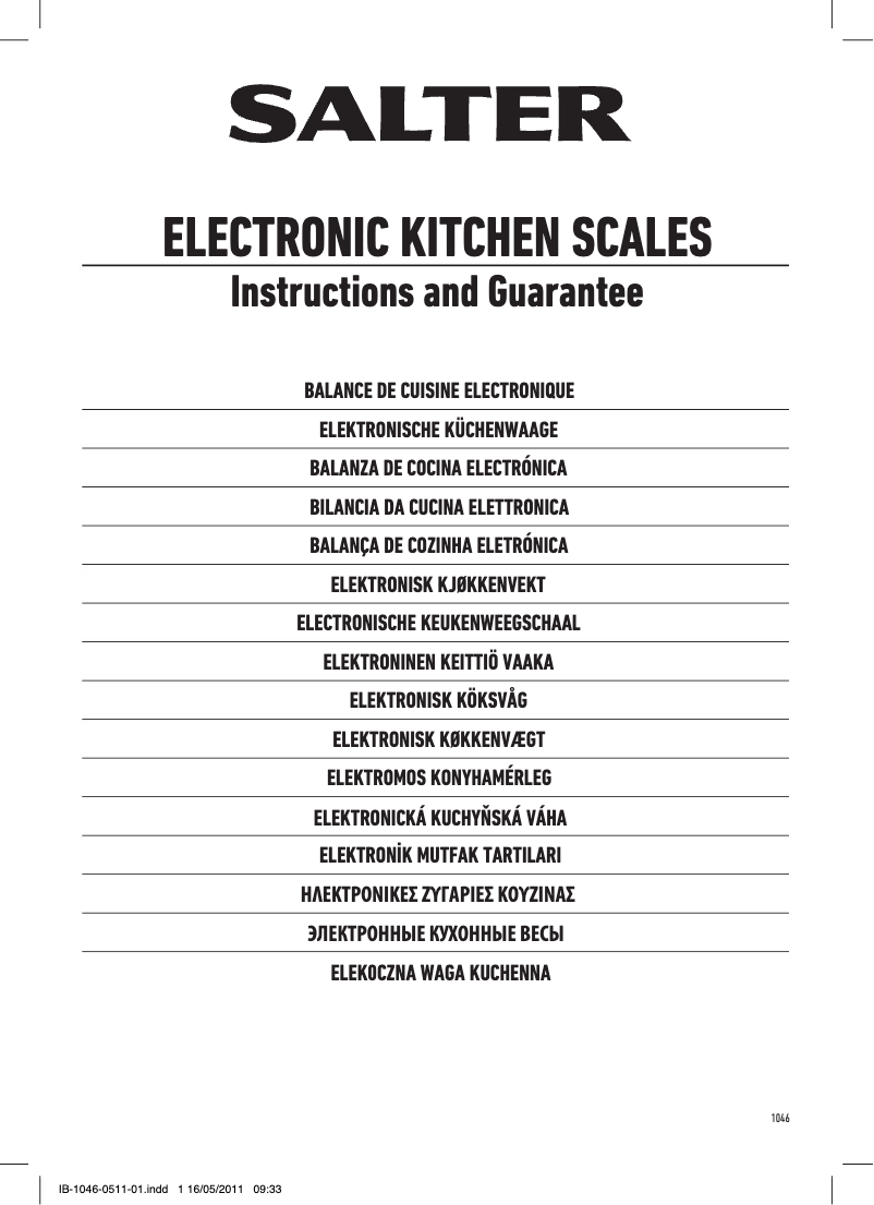 Page 1 de la notice Manuel utilisateur Salter ColourWeigh