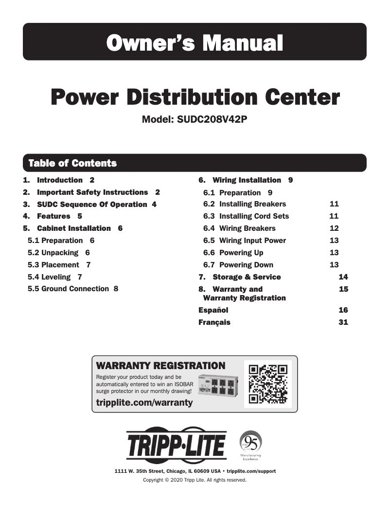Page 1 of the manual User Manual Tripp Lite SUDC208V42P