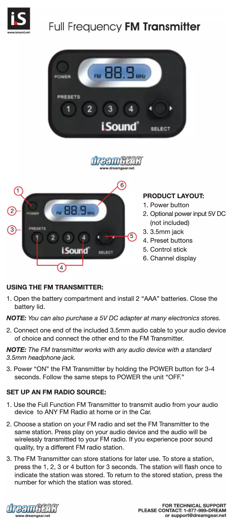 Page 1 of the manual User Manual dreamGEAR DGIPOD-1547