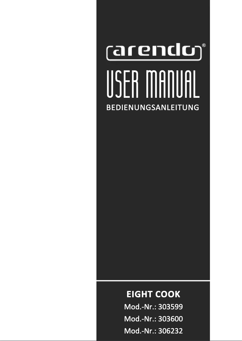 Page 1 of the manual User Manual Arendo Eightcook 306232
