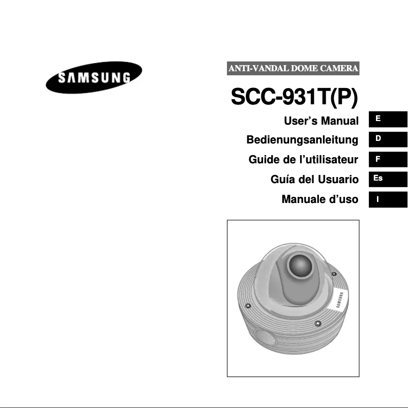 First page image of the manual for SCC-931TP