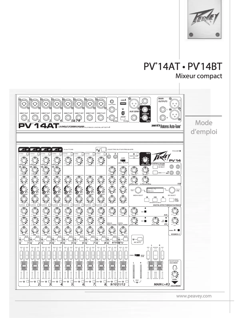 First page image of the manual for PV 14BT