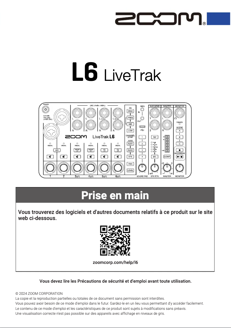 First page image of the manual for LiveTrak L6