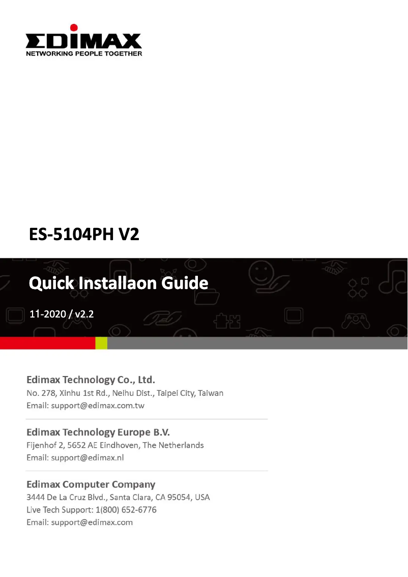 First page image of the manual for ES-5104PH V2