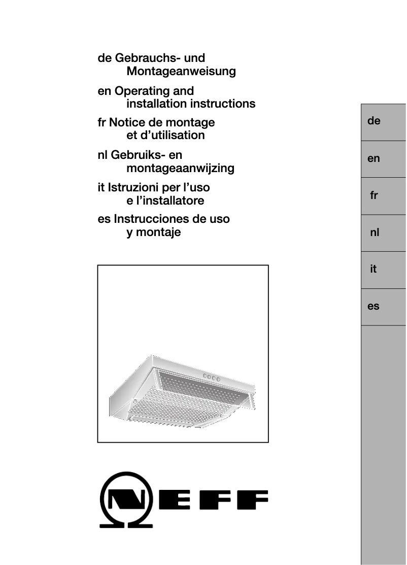 Page 1 of the manual User Manual Neff D1654S0