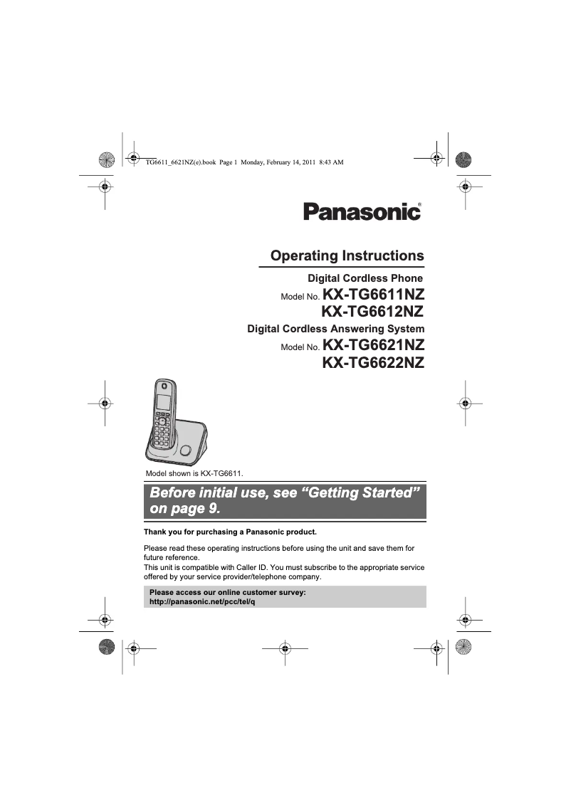 Page 1 of the manual User Manual Panasonic KX-TG6621