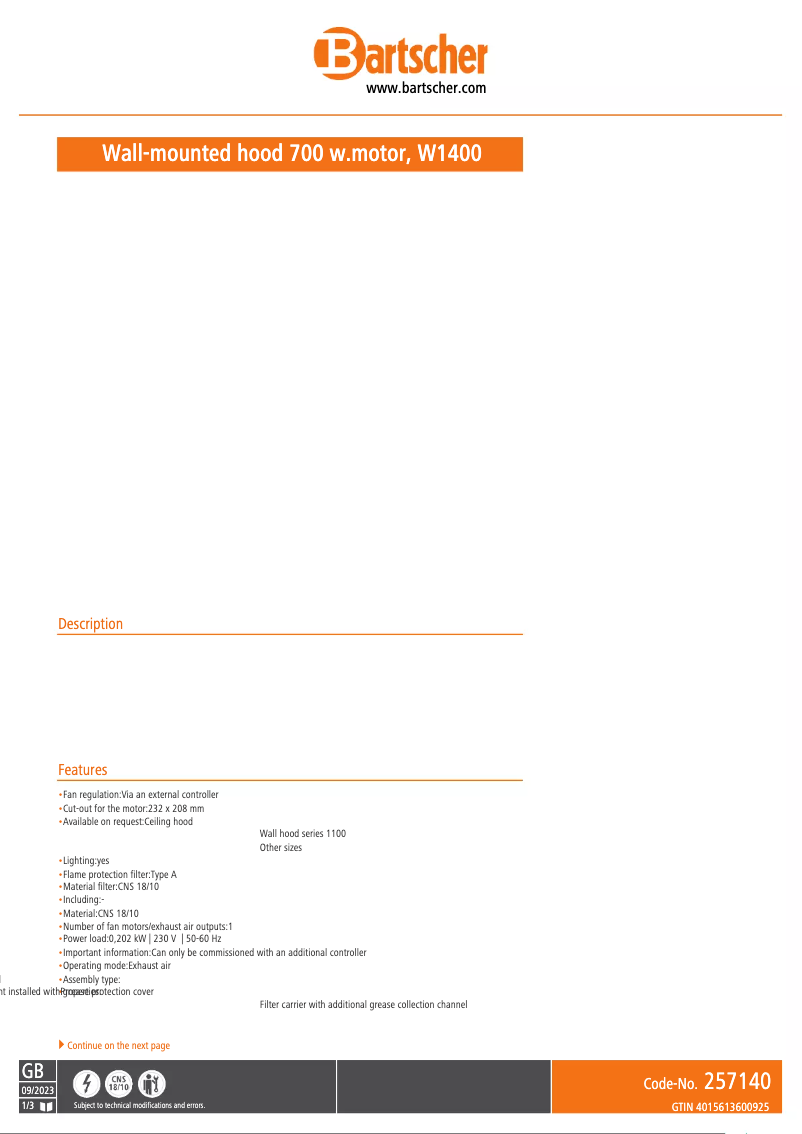 First page image of the manual for 264140