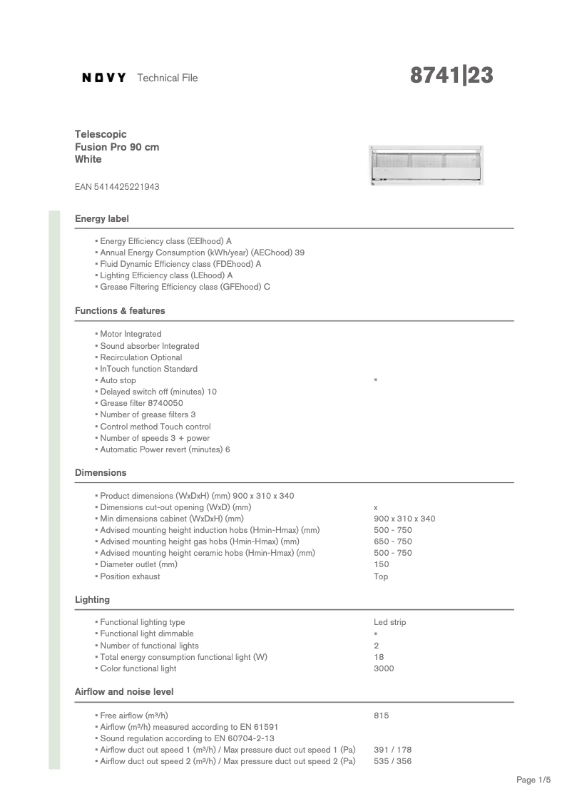 First page image of the manual for Fusion Pro 8741