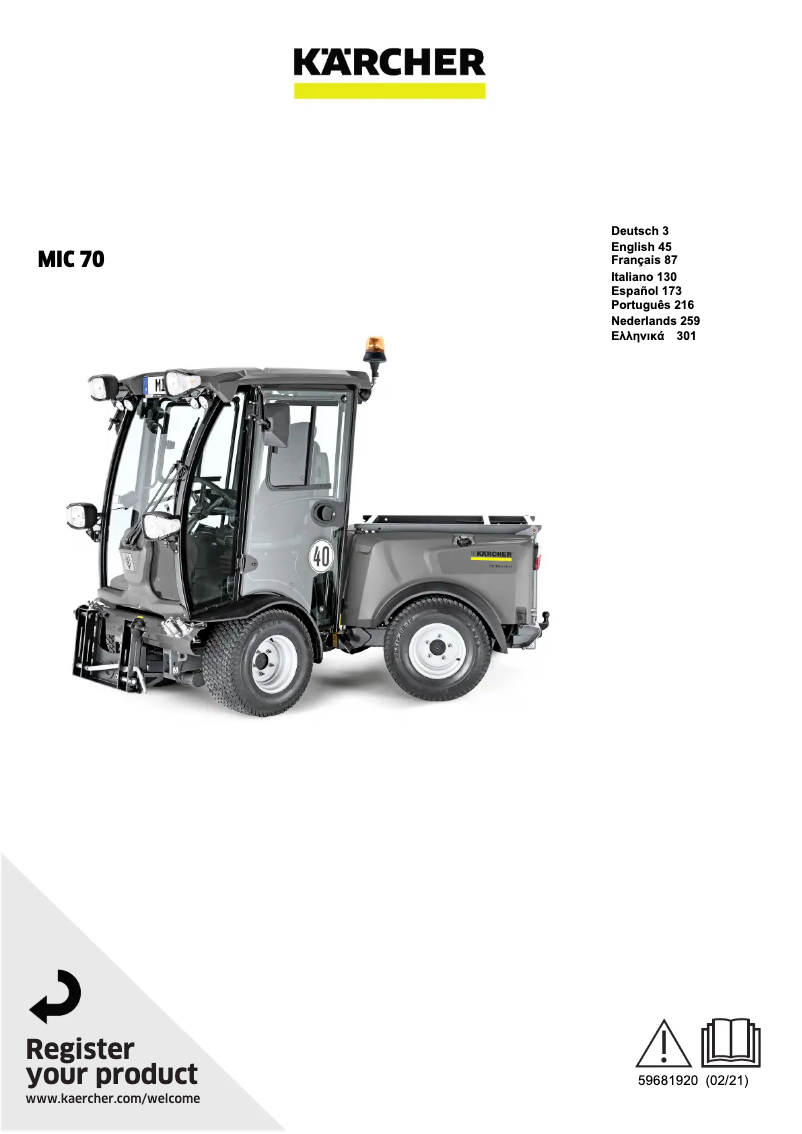First page image of the manual for MIC 70